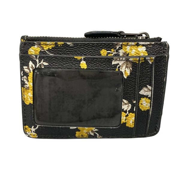 Auth COACH - 59747 Black Yellow Multi Leather PVC Coin Case - Picture 3 of 11